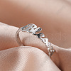 Word Blessed Stainless Steel Finger Rings for Women WG5CA7C-02-1