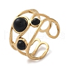 Natural Black Agate Finger Rings STAS-Z112-05G-01-4