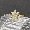 Rack Plating Brass Micro Pave Cubic Zirconia Finger Rings for Women RJEW-M027-01G-01-3