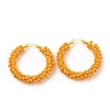 Glass Seed Beaded Hoop Earrings for Women EJEW-C003-02G-RS-1