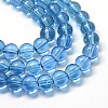 Baking Painted Transparent Glass Round Bead Strands DGLA-Q022-8mm-06-1