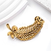 Leaf Zinc Alloy Rhinestone  Brooches PW-WGAD640-01-3