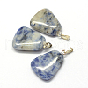 Trapezoid Natural Blue Spot Jasper Pendants G-Q359-17-2