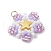 Glass Seed Beaded Star Pendants PALLOY-MZ00641-04-3