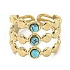 Ion Plating(IP) 304 Stainless Steel Synthetic Turquoise Cuff Rings G-Z056-05G-03-2