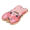 Rack Plating Alloy Enamel Pendants FIND-Q099-10G-07-2