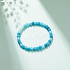 Natural Weathered Agate(Dyed) Round Beaded Stretch Bracelet BJEW-JB08363-03-2