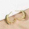 Twist Brass Micro Pave Cubic Zirconia Stud Earrings EJEW-M082-16G-01-5