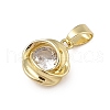 Brass Micro Pave Cubic Zirconia Pendants KK-U041-02G-01-2