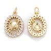 Brass Micro Pave Clear Cubic Zirconia Pendants ZIRC-M115-16G-2