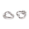 Brass Micro Pave Clear Cubic Zirconia Screw Carabiner Lock KK-C100-45G-P-2