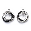 Ion Plating(IP) 201 Stainless Steel Interlocking Ring Pendants STAS-N099-01B-1