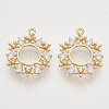 Brass Micro Pave Clear Cubic Zirconia Pendants KK-T054-15G-NF-1