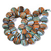 Handmade Frosted Lampwork Beads Strands LAMP-T007-09E-2