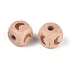 Engraved Beech Wood Beads WOOD-N015-08B-2