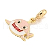 Rack Plating Alloy Enamel Shark European Dangle Charms FIND-B034-54G-01-2