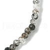 2mm Natural Tourmalinated Quartz Faceted Round Beaded Stretch Bracelets for Women BJEW-JB10843-03-3