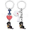 WEWAYSMILE 2 pcs Dog Keychain Car Keychain Pet Pendant Key-Ring Lovely Dog Key-ring Portable Metal Keychain Gift for Pet Lover Birthday Puppy Theme Party Supplies (Dachshund) JX788A-1