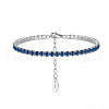 Rhodium Plated Real Platinum Plated 925 Sterling Silver Link Chain Bracelet BJEW-P311-01P-03-1