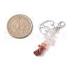 Natural Rose Quartz & Red Jasper Chips Pendant Decoration HJEW-JM02100-05-3