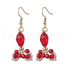 Fishtail 304 Stainless Steel Glass Dangle Earrings EJEW-MZ00458-4