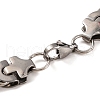 Tarnish Resistant 201 Stainless Steel Rhombus Byzantine Chain Bracelets BJEW-B078-83P-3