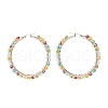 Glass Beaded Big Hoop Earrings EJEW-JE04817-6
