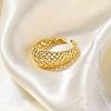 Rack Plating Brass Cuff Finger Rings for Women RJEW-M028-20G-5