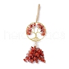 Wire Wrapped Chips Natural Mixed Goldstone Big Pendant Decorations HJEW-H057-03-4