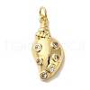 Rack Plating Brass Micro Pave Cubic Zirconia Pendants KK-U027-09-04G-1