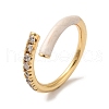 Rack Plating Brass Cubic Zirconia Open Cuff Rings for Women RJEW-S407-04F-1