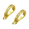 Brass Micro Pave Clear Cubic Zirconia Fold Over Clasps KK-M316-01G-1