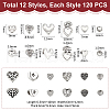Unicraftale 110Pcs 10 Styles Tibetan Style Alloy Beads FIND-UN0015-82-3