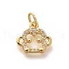 Rack Plating Brass Micro Pave Cubic Zirconia Pendants KK-H508-28G-10-1