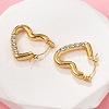 304 Stainless Steel Micro Pave Clear Cubic Zirconia Heart Hoop Earrings EJEW-V016-06G-01-1