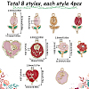 SUNNYCLUE 32Pcs 8 Style Rack Plating Alloy Enamel Pendants ENAM-SC0004-63-2