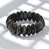 Bicone Natural Silver Obsidian Beads Stretch Bracelets for Women Men BJEW-C097-05I-2