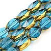 Electroplate Transparent Glass Beads Strands EGLA-G037-03A-HP06-1