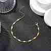 304 Stainless Steel Rhombus Link Chain Bracelets for Women BJEW-JB11603-01-1