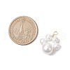 3Pcs 3 Sizes Copper Wire Wrapped Shell Pearl Beaded Pendants PALLOY-JF02984-3
