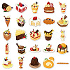 50Pcs Dessert PVC Self-Adhesive Stickers PW-WG54368-01-4