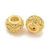 Rack Plating Brass Micro Pave Clear Cubic Zirconia European Beads KK-L215-302G-2