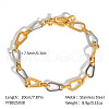 Stainless Steel Teardrop Link Chain Bracelets for Unisex KY6567-3-1