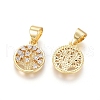 Brass Micro Pave Clear Cubic Zirconia Charms ZIRC-G153-40G-2