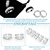 Unicraftale 5Pcs Brass Wave Open Cuff Ring for Women RJEW-UN0002-33P-4