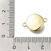 Brass Pave Black Glass Half Round Links Connector Charms KK-K388-19G-3