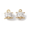 Rack Plating Brass Micro Pave Clear Cubic Zirconia Pendants KK-A224-09G-1