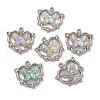 Rack Plating Alloy Rhinestone Pendants PALLOY-F312-07P-1