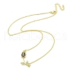 Brass Micro Pave Clear Cubic Zirconia Pendant Necklaces NJEW-Z032-01B-1