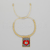 Bohemian Style Brass Bead Braided Bead Bracelets DK2646-7-1